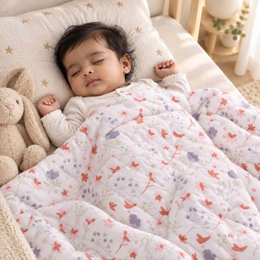 Ac Quilt Blanket cum Bedspread | 0-3 Years | 100X120 cm | Blossom
