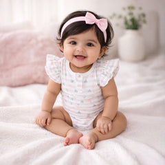Baby Organic Cotton Onesie | Bloom & Little Heart | Pack of 2