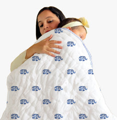 Baby Quilt Organic Cotton Bedspread | Blanket | 100x150 CM | 0-5 Year | Elephent