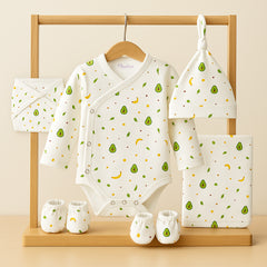 Organic Cotton Baby Clothing Set |  Baby Essential Clothes For Boys & Girls | Baby Shower Gift Hamper | 0-6 Months | Avocado | Pack of 6