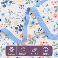 Organic Cotton 6 Layer Muslin Blanket | Super Soft Cotton Kids Blanket | 140X200 CM | 5-15 Years | Pack of 1