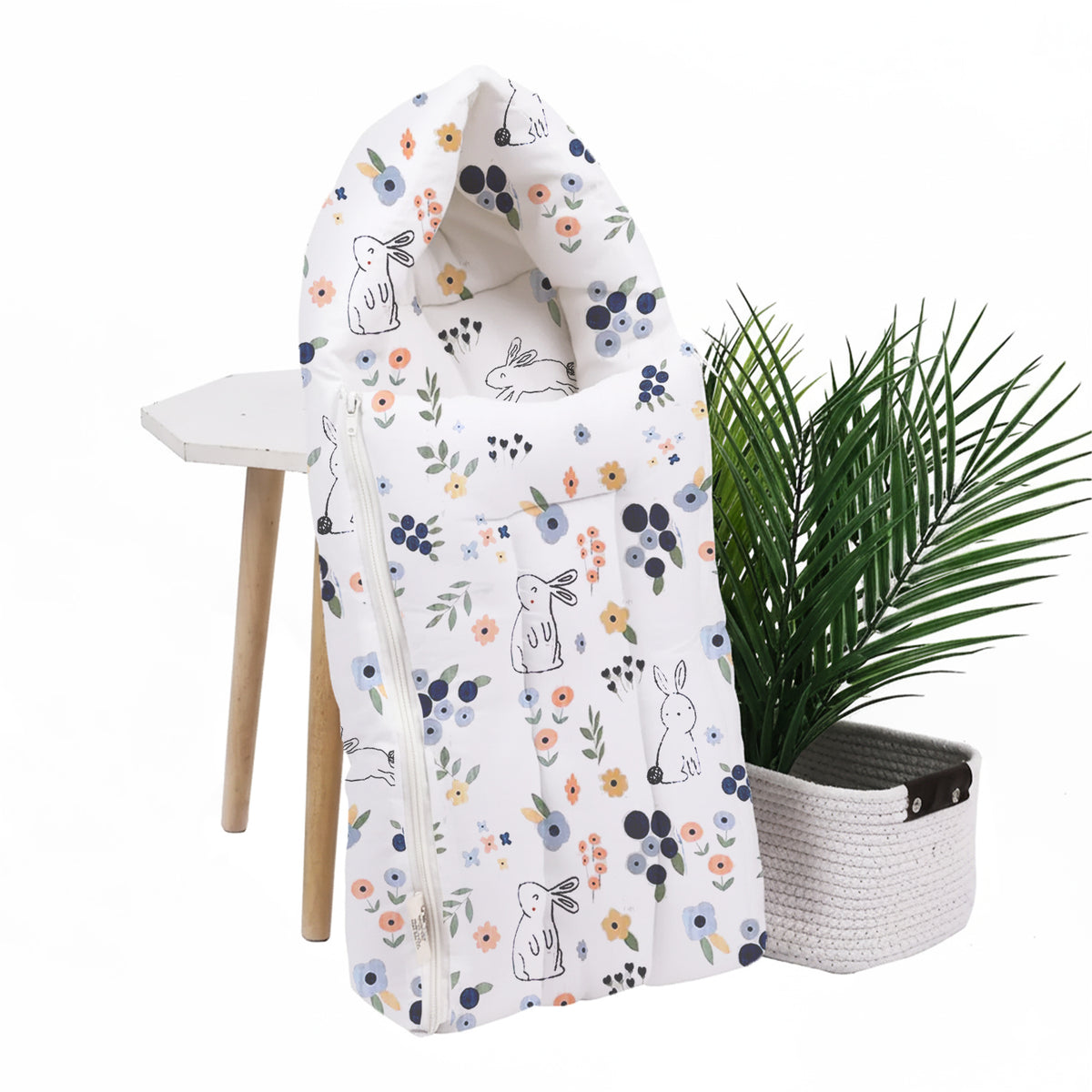 Organic Cotton Muslin Sleeping cum Carrying Nest Bag | 0-3 Months | Flower | Pack of 1