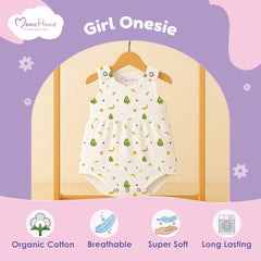 Girls Frock Style Onesie | Stylish Organic Cotton Baby Dress Bodysuit for Newborn & Infant Girls | Snap Button Romper for Babies | 0-6 Months | Pack of 2