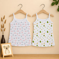 Baby Girl Vest | Soft Organic Cotton Sleeveless Top For Newborn, Infant & Toddler Girls | Pack of 2