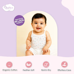 Baby Girl Vest | Soft Organic Cotton Sleeveless Top For Newborn, Infant & Toddler Girls | Pack of 2