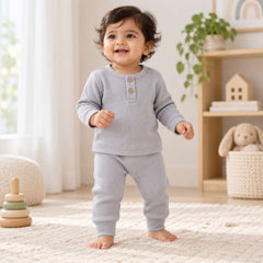 Ribbed Organic Cotton Co-ord Set For Newborn, Infant & Toddler Baby | Soft & Breathable Baby Outfit | Baby Dress | 0-12 Months