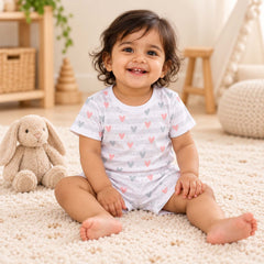 T-Shirt & Shorts Co-ord Set for Kids | Elegant & Comfortable Summer Wear | Organic Cotton Clothing Set | Little Heart | Pack of 1
