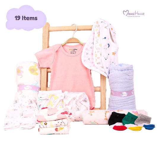 Moms Home Supersoft Baby Organic cotton Muslin 19 pieces gift set