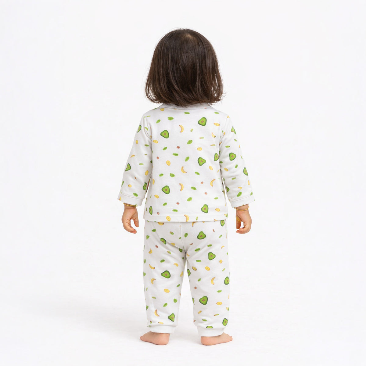 Organic Cotton Full Sleeve Baby Co-Ord Set | Soft Baby Shirt & Pant Set | Breathable Nightsuit / Sleepsuit for Infants & Toddlers | Avocado | Set of 1