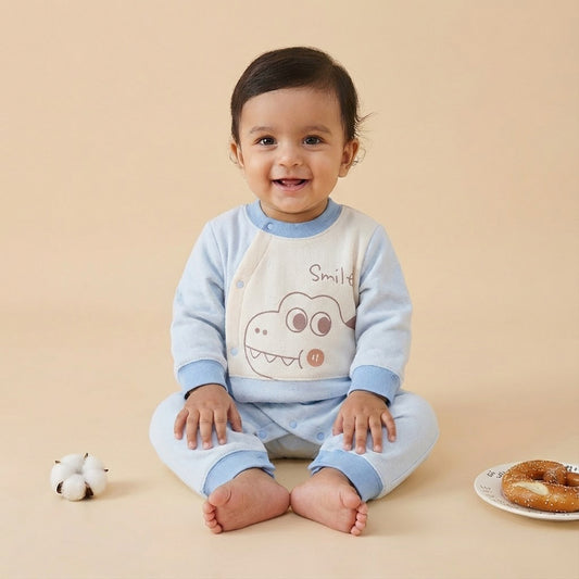 Organic Cotton Full Body Romper For Baby | Whale | Pack of 1