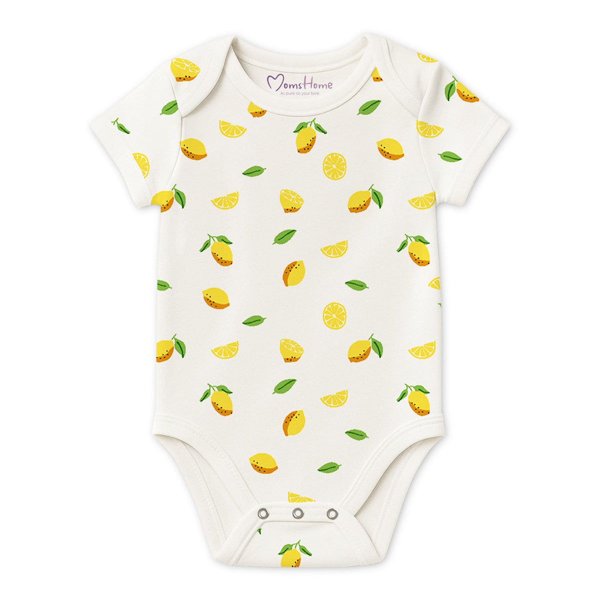 🎁 Organic Cotton New Born Baby Onesie | New Born Baby Dress | 0-12 Months | Pack of 1 - Lemon / 0-3 Months