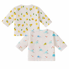 Muslin Front Open Kimono For New Born Baby | Pack of 2