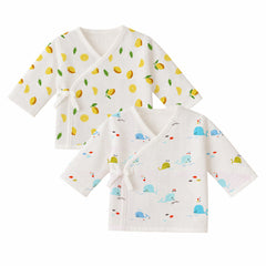 Muslin Front Open Kimono For New Born Baby | Pack of 2