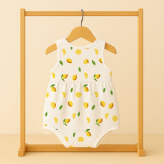 Girls Frock Style Onesie | Stylish Organic Cotton Baby Dress Bodysuit for Newborn & Infant Girls | Snap Button Romper for Babies | 0-6 Months | Pack of 2