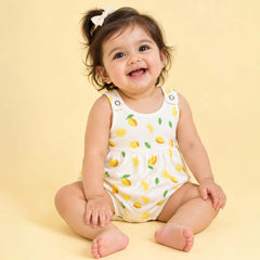 Girls Frock Style Onesie | Stylish Organic Cotton Baby Dress Bodysuit for Newborn & Infant Girls | Snap Button Romper for Babies | 0-6 Months | Pack of 2