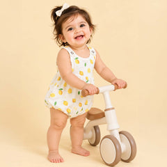 Girls Frock Style Onesie | Stylish Organic Cotton Baby Dress Bodysuit for Newborn & Infant Girls | Snap Button Romper for Babies | 0-6 Months | Pack of 2