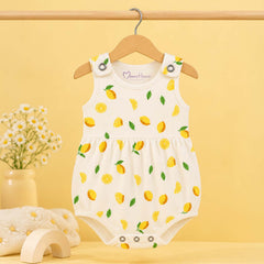 Girls Frock Style Onesie | Stylish Organic Cotton Baby Dress Bodysuit for Newborn & Infant Girls | Snap Button Romper for Babies | 0-6 Months | Pack of 2