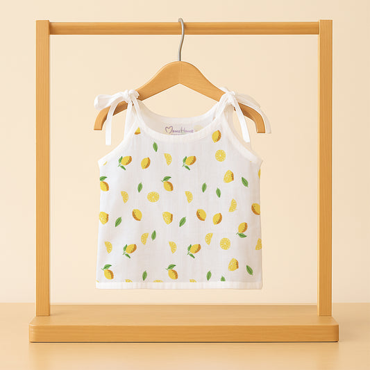 Baby Organic Cotton Knot type Jhabla | Lemon