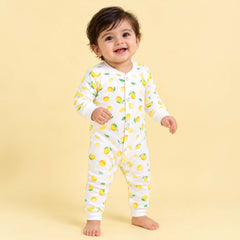 Kids Organic Cotton Full Body Romper | Lemon