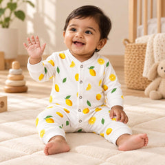 Kids Organic Cotton Full Body Romper | Lemon