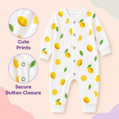 Kids Organic Cotton Full Body Romper | Lemon