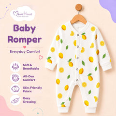 Kids Organic Cotton Full Body Romper | Lemon