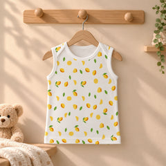 🎁 Baby Vest for Boys & Girls | Organic Cotton Baby Top For Newborns, Infants & Toddlers | Pack of 1 - Lemon / 12-24 Months