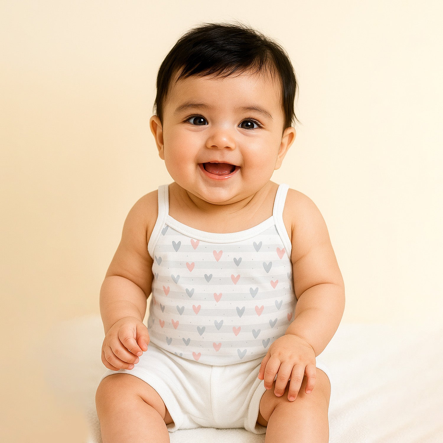 Baby Girl Vest Soft Organic Cotton Sleeveless Top For Newborn, Infant Toddler Girls Pack of Little Heart 6-12 Months