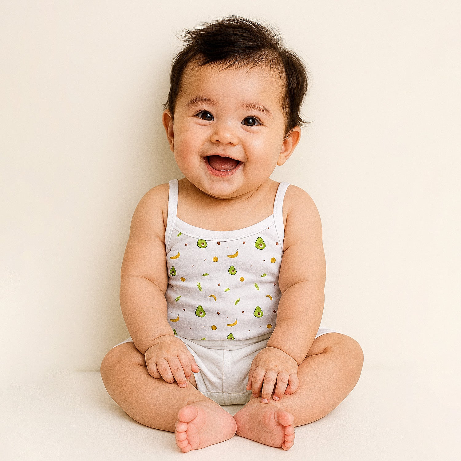 Baby Girl Vest Onesie Soft Organic Cotton Sleeveless Top For Newborn Girls 3-6 Months Avocado Pack of