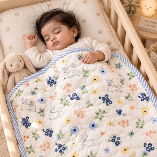 Organic Cotton Winter Baby Quilt | Baby Blanket | 100x150 CM | 0-5 Year | Pack of 1