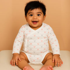 Organic Cotton Front Open Kimono Onesie For New Born Baby | 0-6 Months | Pack of 1
