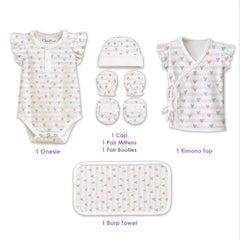 Organic Cotton Newborn Baby Clothing Set | Baby Shower Gift Hamper | 0-3 Months | Pack of 6