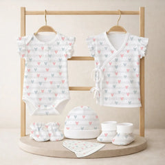 Organic Cotton Newborn Baby Clothing Set | Baby Shower Gift Hamper | 0-3 Months | Pack of 6