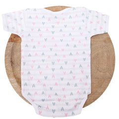 Organic Cotton Baby Half Sleeve Onesie | Little Hearts | Pack of 1