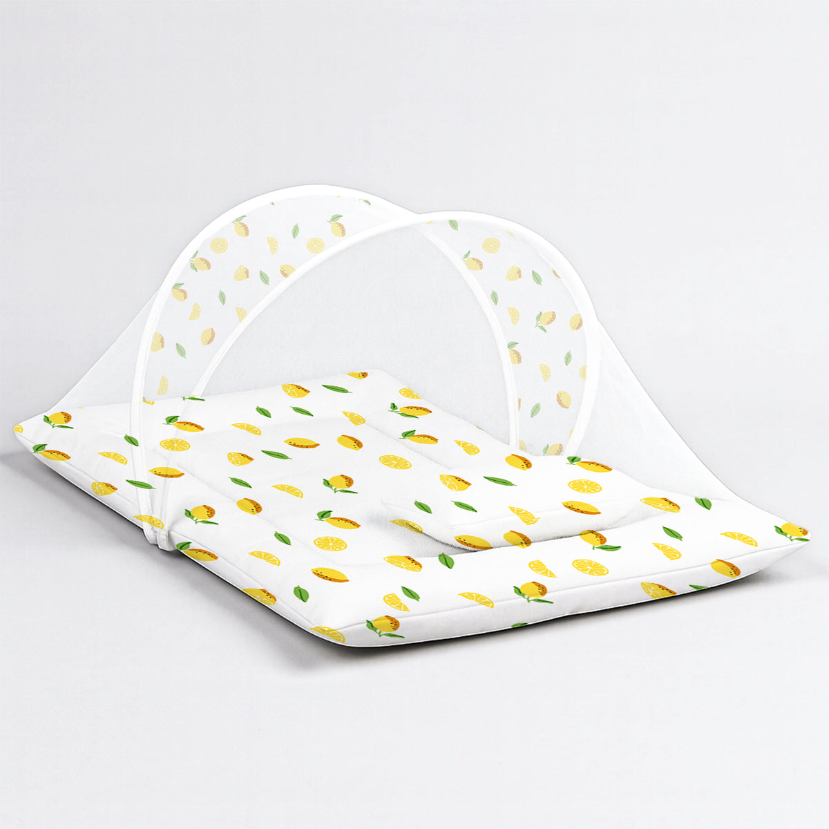 Organic Cotton Muslin Foldable Mosquito Net Bedding | 0-9 Month | Lemon