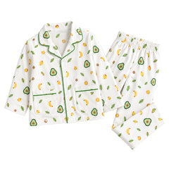 Organic Cotton Kids Night Suit | Full Sleeves Sleepwear | Avocado