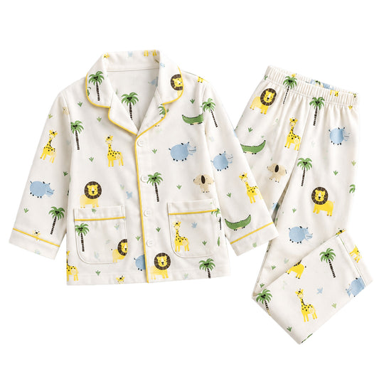 Organic Cotton Unisex Kids Pajama Set Combo | Night Suit | Sleepwear | Lion