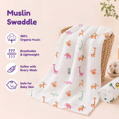 Baby Muslin Swaddle - 100x100 cm - Pack of 3