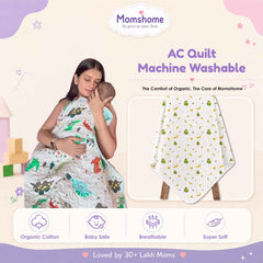 Ac Quilt Blanket cum Bedspread | 0-3 Years | 100X120 cm | Machine Washable | Lemon