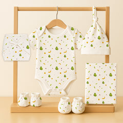 New Born Summer Essential Clothing For Boys & Girls | Organic Cotton Baby Clothing Set | Baby Shower Gift Hamper | 0-6 Months | Avocado | Pack of 6