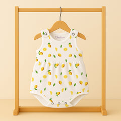 Girls Frock Style Onesie | Stylish Organic Cotton Baby Dress Bodysuit for Newborn & Infant Girls | Snap Button Romper for Babies | 0-6 Months | Pack of 1