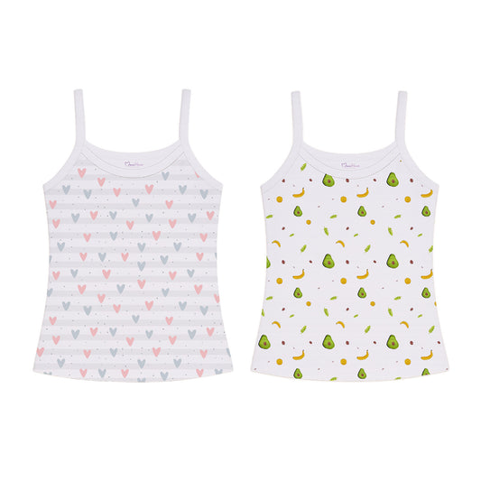 Baby Girl Vest | Soft Organic Cotton Sleeveless Top For Newborn, Infant & Toddler Girls | Pack of 2