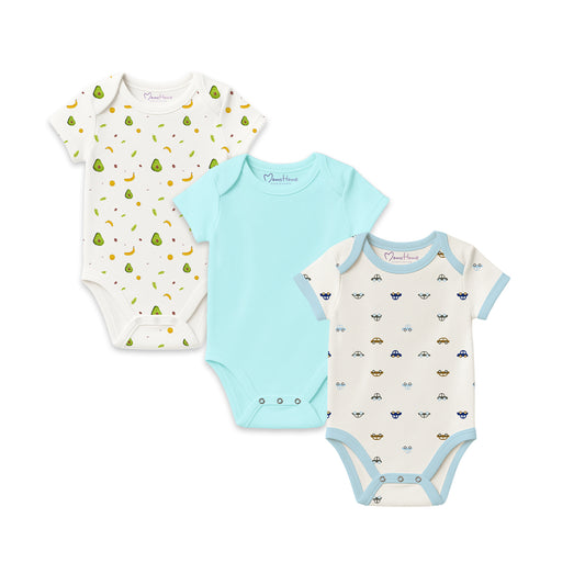 Organic Cotton New Born Baby Onesie | New Born Baby Dress | 0-6 Months | Pack of 3