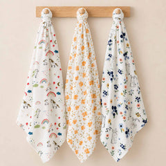 Baby Muslin Swaddle - 100x100 cm- Pack of 3