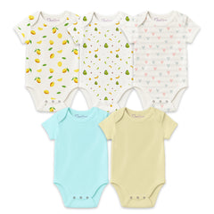 Organic Cotton New Born Baby Onesie | New Born Baby Dress | 0-6 Months | Pack of 5