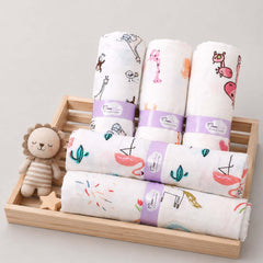 Baby Muslin Swaddle -100x100 cm - Pack of 5 - Animal | Mixed Design