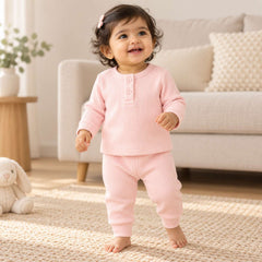 Ribbed Organic Cotton Co-ord Set For Newborn, Infant & Toddler Baby | Soft & Breathable Baby Outfit | Baby Dress | 0-12 Months
