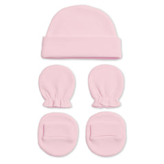 New Born Baby Cap Mitten Bootie Set | 0-3 Months | Pink, Peach | Pack of 2