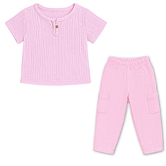 T-Shirt & Pant Co-ord Set for Kids | Elegant & Comfortable Summer Wear | Organic Cotton Clothing Set | Pack of 1