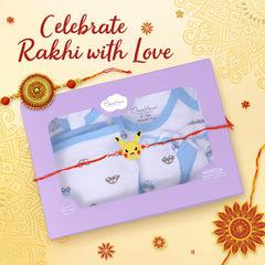 Organic Cotton Essential Gifting Set For Raksha Bandhan | Moms Home Newborn Baby Clothes Gift Set | 0-6 Months | Pack of 5
